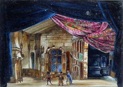 Diseño de escenario para el Acto II de La Judía, estrenada en la Ópera de París el 23 de febrero de 1835 de French School