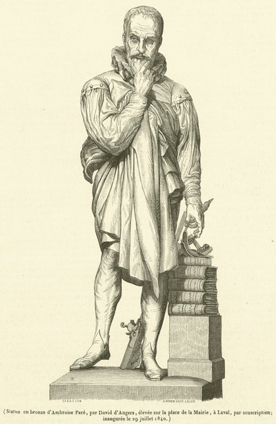 Estatua de bronce de Ambroise Paré de French School