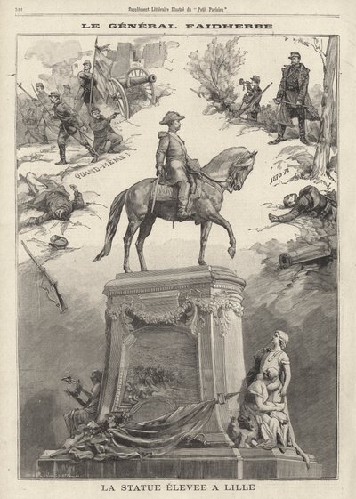 Estatua del general francés y gobernador colonial Louis Faidherbe erigida en Lille de French School