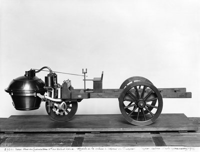 Coche a vapor inventado por Nicolas Joseph Cugnot de French School