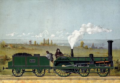 Máquina de vapor en el ferrocarril de Estrasburgo, 1852 de French School