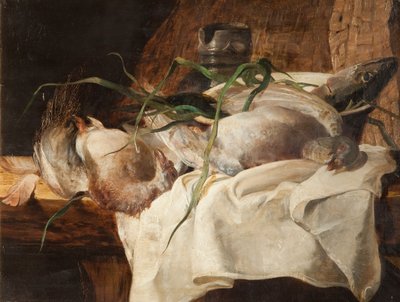Naturaleza muerta con caza de French School