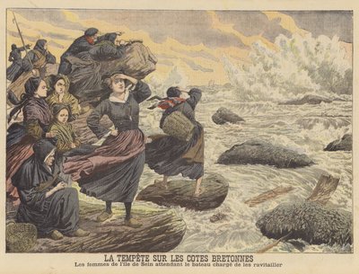 Tormentas en la costa de Bretaña de French School