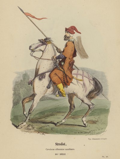 Stradiot, caballería albanesa auxiliar, siglo XVI de French School