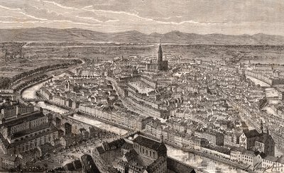 Estrasburgo - Bajo Rin, en Alsacia - grabado en 