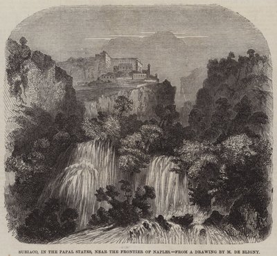 Subiaco, en los Estados Pontificios, cerca de la frontera de Nápoles (grabado) de French School