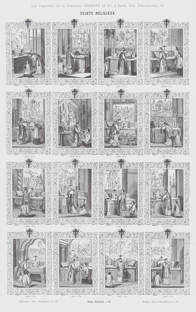 Sujets Religieux (grabado) de French School