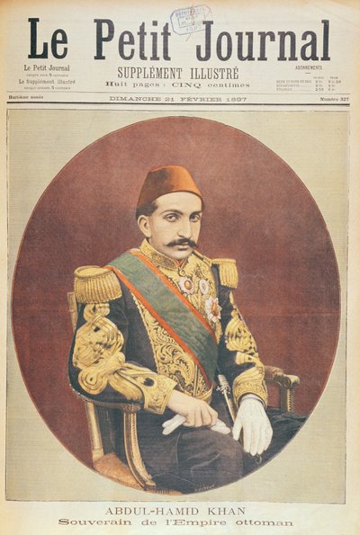Sultán Abd al-Hamid Khan II (1842-1918) soberano del Imperio Otomano, de Le Petit Journal, 21 de febrero de 1897 de French School