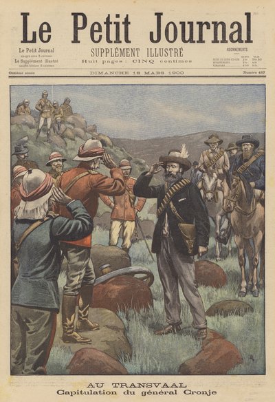 Rendición del General Cronje a los británicos después de la Batalla de Paardeberg de French School