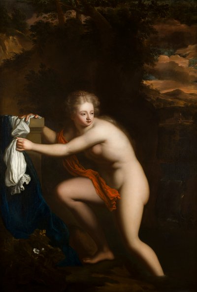 Susannah en su baño, c.1600-99 (óleo sobre lienzo) de French School