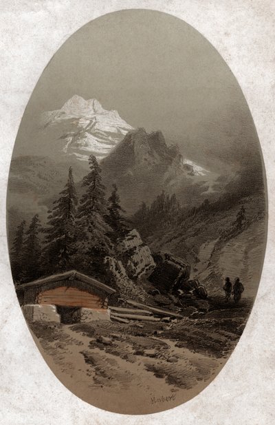 Alpes suizos. (grabado hacia 1890) de French School