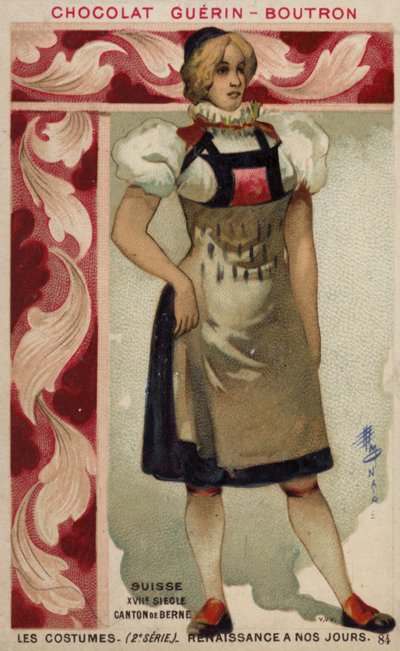 Traje suizo del Cantón de Berna, siglo XVII de French School