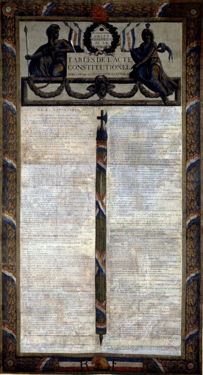 Tabla del Acta Constitucional de 1793 de French School