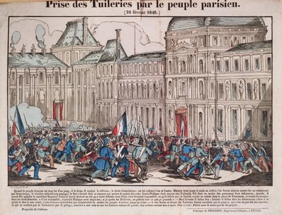 Toma de las Tullerías por el Pueblo de París, 24 de febrero de 1848 de French School