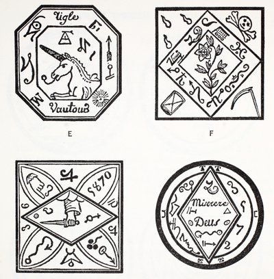 Talismanes típicamente usados con encantamientos de French School