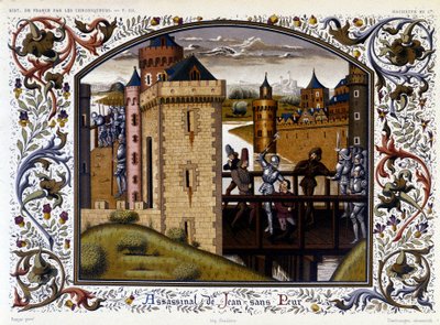 Tanguy du Châtel asesina a Juan sin Miedo en el puente de Montereau de French School