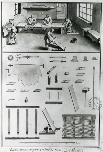 Curtidores, de las Descripciones de Artes y Oficios por Denis Diderot (1713-84), publicado c.1770 de French School
