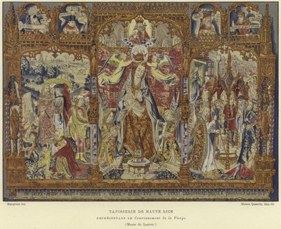 Tapiz que representa la Coronación de la Virgen de French School