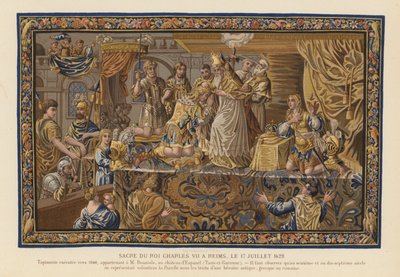 Tapiz que representa la coronación del rey Carlos VII de Francia, Reims de French School