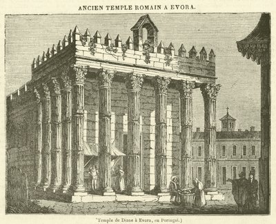 Templo de Diana en Évora, en Portugal de French School