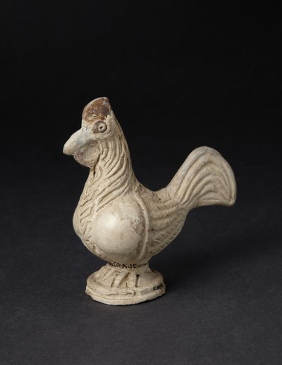 Figura de terracota de un gallo de French School