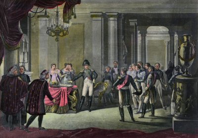 La abdicación de Napoleón en Fontainebleau en abril de 1814 de French School