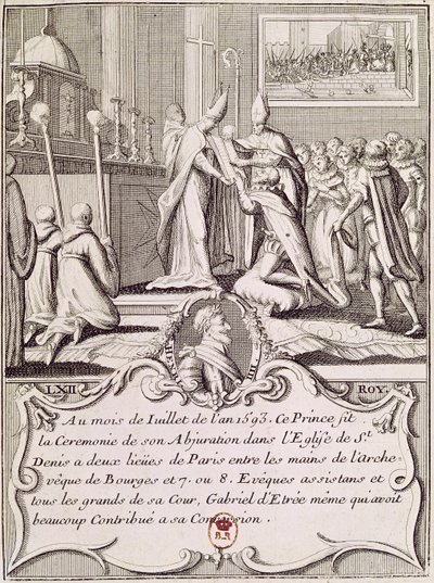La abjuración de Enrique IV (1553-1610) en St. Denis, julio de 1593 de French School