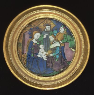 La adoración de los Magos, Limoges (esmalte) de French School