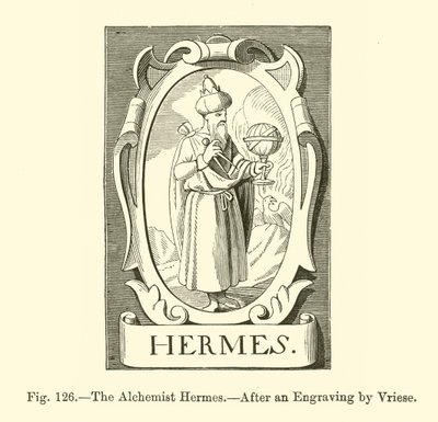 El alquimista Hermes (grabado) de French School