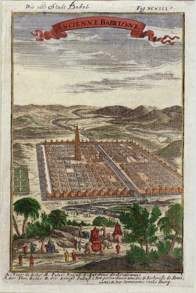 La antigua ciudad de Babel, ilustración de Description de l