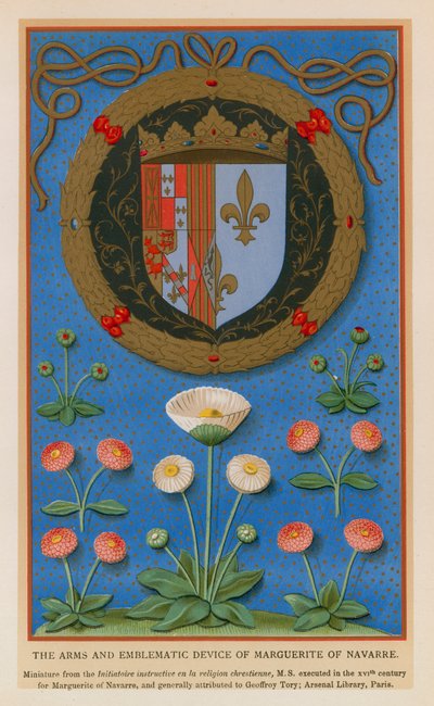 Las armas y dispositivos emblemáticos de Margarita de Navarra de French School