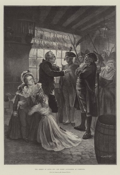 El Arresto de Luis XVI y María Antonieta en Varennes de French School