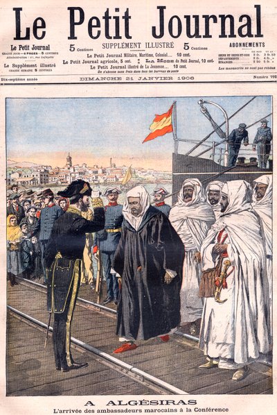 La llegada de los embajadores marroquíes, incluyendo a Sidi-Mohammed Torres a la Conferencia de Algeciras, de 