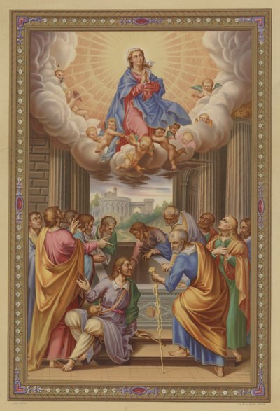 La Asunción de María (cromolito) de French School