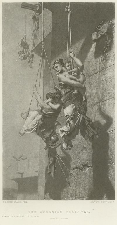 Los fugitivos atenienses (grabado) de French School