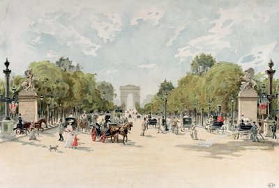 La Avenida de los Campos Elíseos, c.1895 de French School