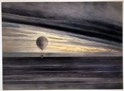 El globo, Zénith, durante un vuelo de larga distancia de París a Burdeos en marzo, 1875, pub 1875-1880 de French School