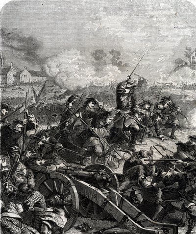 La Batalla de Landen o Neerwinden se libró en la actual Bélgica el 29 de julio de 1693 durante la Guerra de los Nueve Años (grabado) de French School