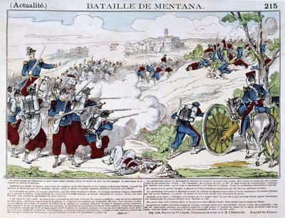 La batalla de Mentana el 3 de noviembre de French School