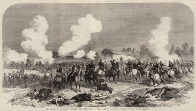 La batalla de Solferino, generales Niel y Vinoy en la granja de Quagliara de French School