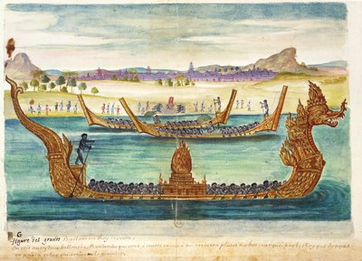 Los barcos del rey de Siam, de una cuenta de los jesuitas en Siam, 1688 de French School