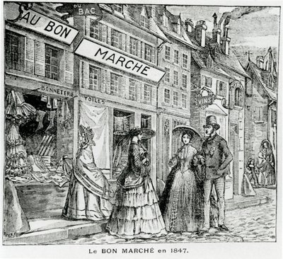 La tienda Bon Marché en la rue du Bac, París en 1847 de French School