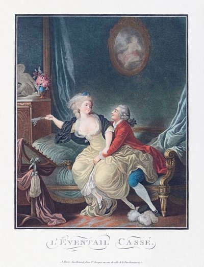 El abanico roto. Seducción sexual. Siglo XVIII. de French School