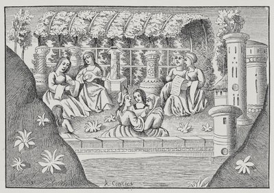 El Castillo de Alamond y sus encantamientos, de Los viajes de Marco Polo, copiado por Albert Coinchon del manuscrito original de French School