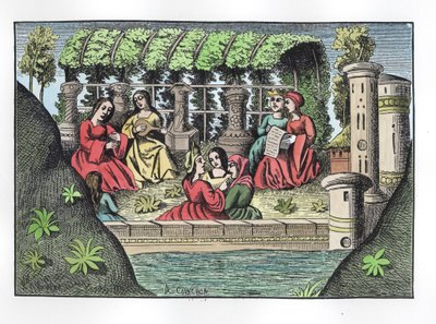 El Castillo de Alamond y sus encantamientos, de Los viajes de Marco Polo, copiado por Albert Coinchon (m.1871) del manuscrito original de French School
