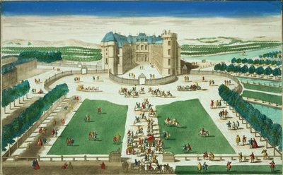 El Chateau Rambouillet, grabado por Antoine Aveline de French School