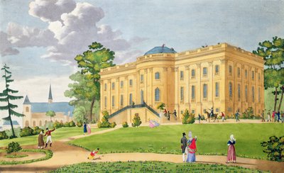 El Chateau de Montmorency, cerca de París, c.1815-20 (grabado a color) de French School
