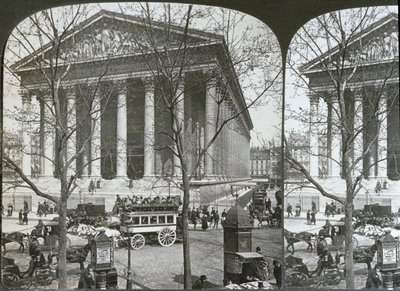 La Iglesia de La Madeleine, París, vista estereoscópica, c.1860-70 de French School