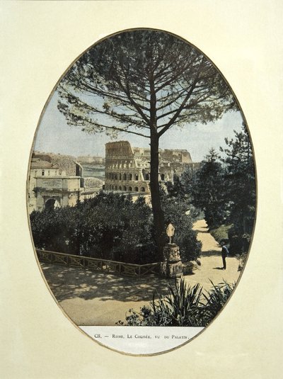 El Coliseo visto desde la colina Palatina en Roma de French School