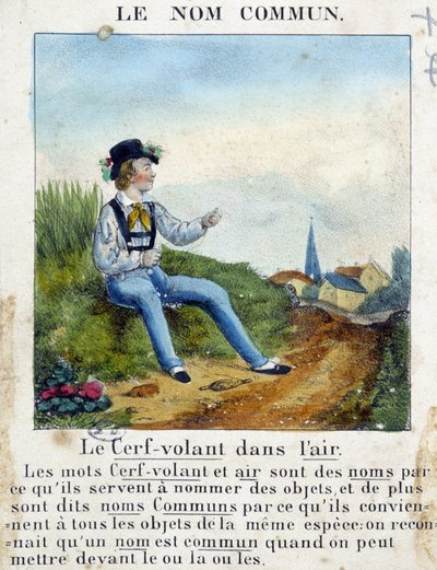 El Nombre Común (Niño sosteniendo una cometa) - en “La gramática en imágenes” de French School